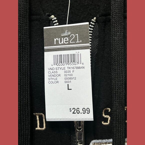 Rue 21 - Men's Long Sleeve Hooded Sweatshirt - Black - Large - Picture 8 of 13